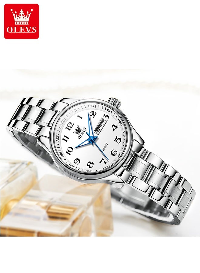 أوليفز ساعة نسائية أنيقة، ساعة كوارتز، مصنوعة من الفولاذ المقاوم للصدأ، مقاومة للماء، تناظرية، عرض التاريخ كبير وسهل القراءة، ساعة كوارتز أنيقة للسيدات - Image 3